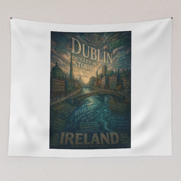 Item preview, Dublin Ireland River Liffey and Temple Bar City of Stories designed and sold by Aryabek.