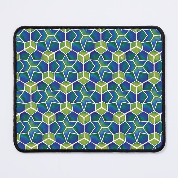 Item preview, Blue & Green Watercolour Islamic Geometric Pattern | Mosaic Tile Art designed and sold by Twisted-Type-Co.