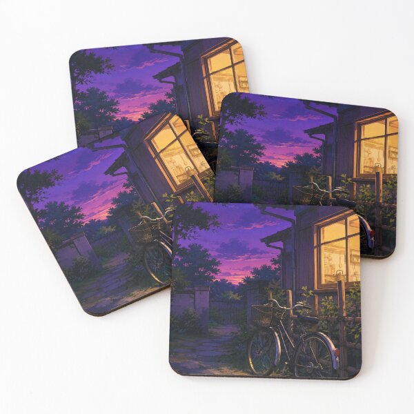 Item preview, Suburban Summer Dusk - Anime Nostalgia Art designed and sold by bapupa.