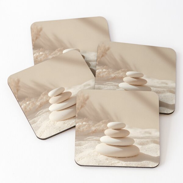 Item preview, Minimalist Zen Stone Wall Art | Beige Scandinavian Spa Decor | Neutral Meditation Print designed and sold by VeloraNature.