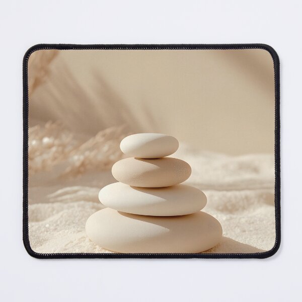 Item preview, Minimalist Zen Stone Wall Art | Beige Scandinavian Spa Decor | Neutral Meditation Print designed and sold by VeloraNature.