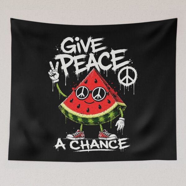 Item preview, Give Peace A Chance Watermelon Street Art designed and sold by Creative_Canvas.