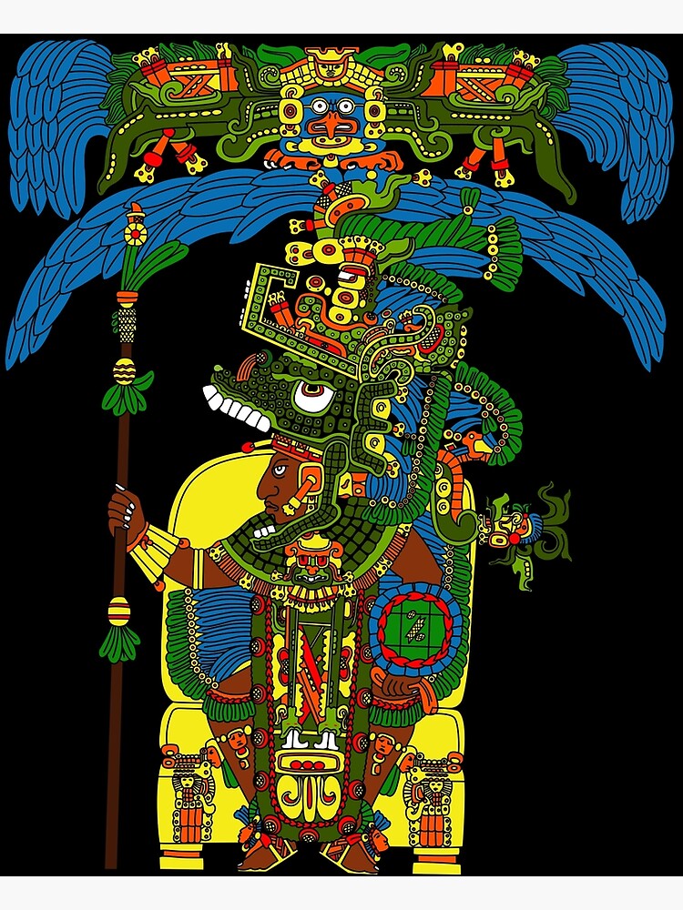 "Great Mayan ruler of Tikal on his throne" Art Print by Gwendal Redbubble