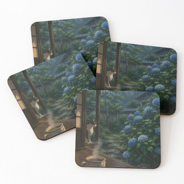 Item preview, The Rainy Veranda - Anime Nostalgia Art designed and sold by bapupa.