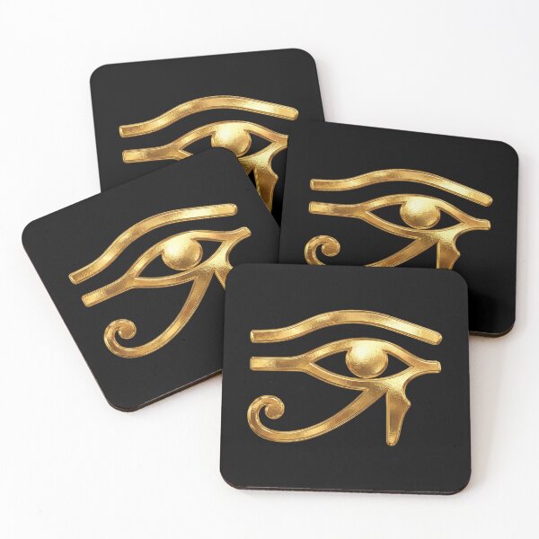 Item preview, Textured Golden Eye of Ra Ancient Pharaonic Amulet designed and sold by FlatInkStudio.