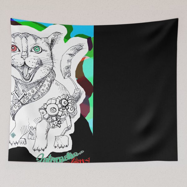 Item preview, Automatic Kitty Cat (Original Ink Drawing by ACCI) designed and sold by VanyssaGraphics.