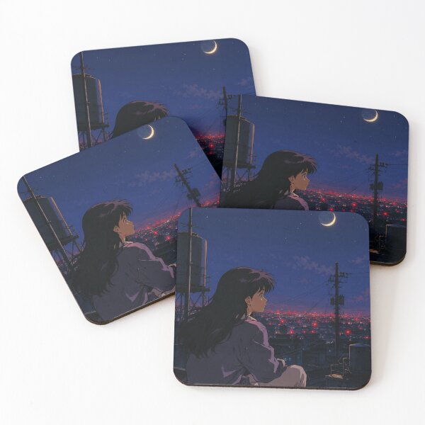 Item preview, Midnight Rooftop - Classic Anime Aesthetic designed and sold by bapupa.