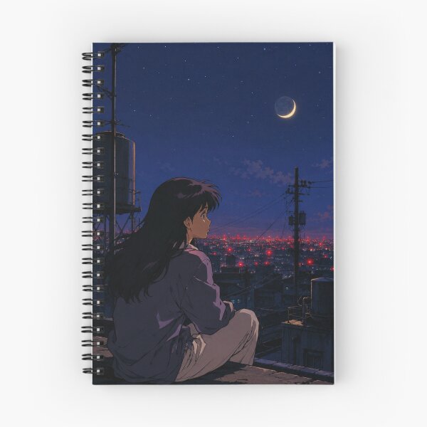 Item preview, Midnight Rooftop - Classic Anime Aesthetic designed and sold by bapupa.