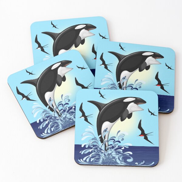 Item preview, Orca Killer Whale jumping out the Ocean designed and sold by BluedarkArt.
