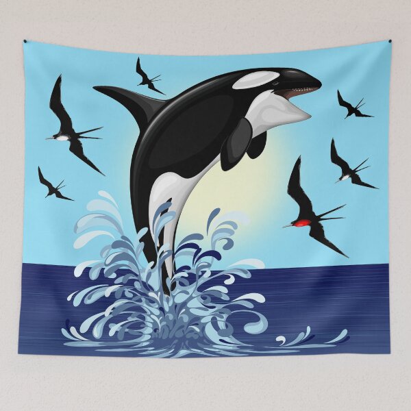 Item preview, Orca Killer Whale jumping out the Ocean designed and sold by BluedarkArt.