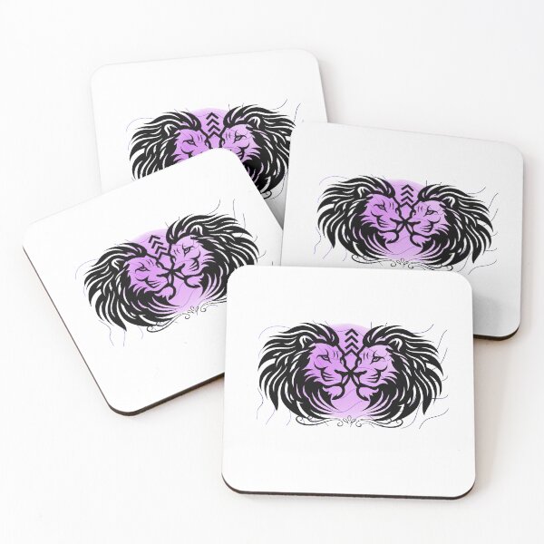 Item preview, Twin Lion Tribal Art Design - Powerful Wild Beast Graphic Illustration designed and sold by Palette _Vibes.