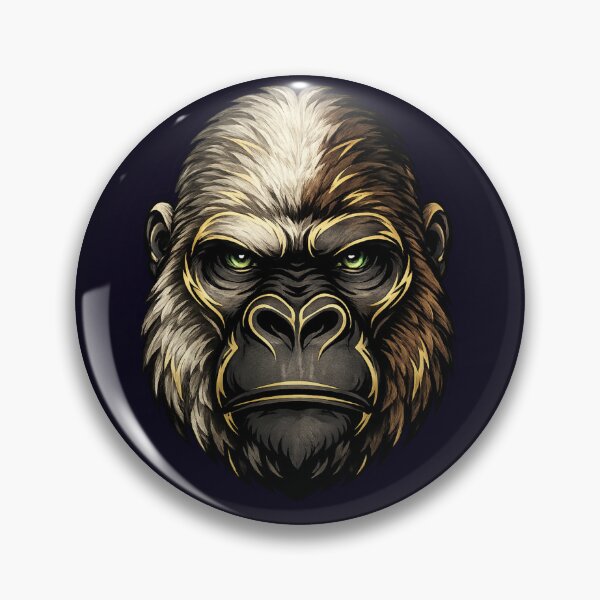 Artikelvorschau, Zweifarbiger Gorilla-Gesichtsaufkleber entworfen und verkauft von KrishAuraa.