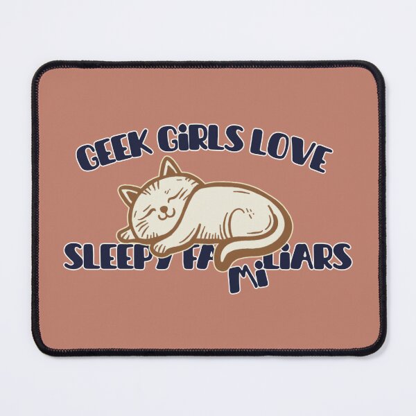 Item preview, Geek Girls Love Sleepy Familiars - Cute Retro Cat Illustration - Role-Playing and RPG Humor designed and sold by Love&Geek.