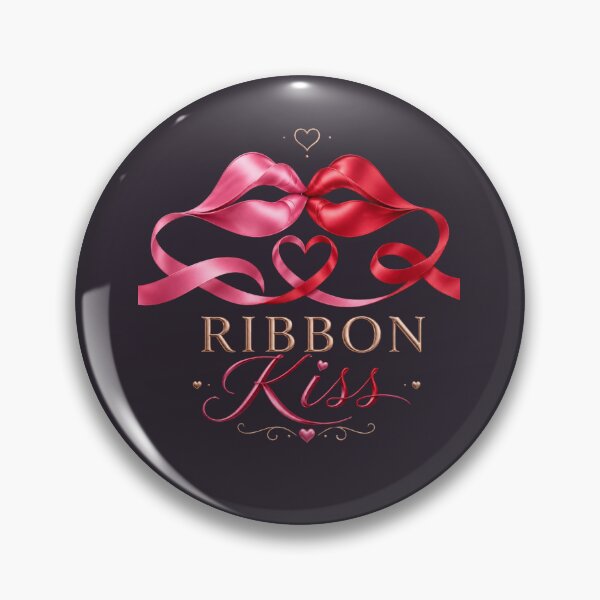 Item preview, Ribbon Kiss – Flowing Ribbon Forming Two Lips, Romantic Intimacy Illustration for Couples designed and sold by JagrDesigns.