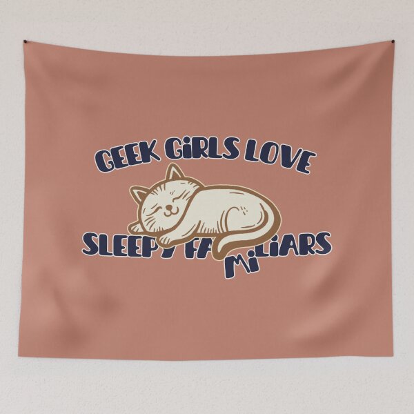 Item preview, Geek Girls Love Sleepy Familiars - Cute Retro Cat Illustration - Role-Playing and RPG Humor designed and sold by Love&Geek.