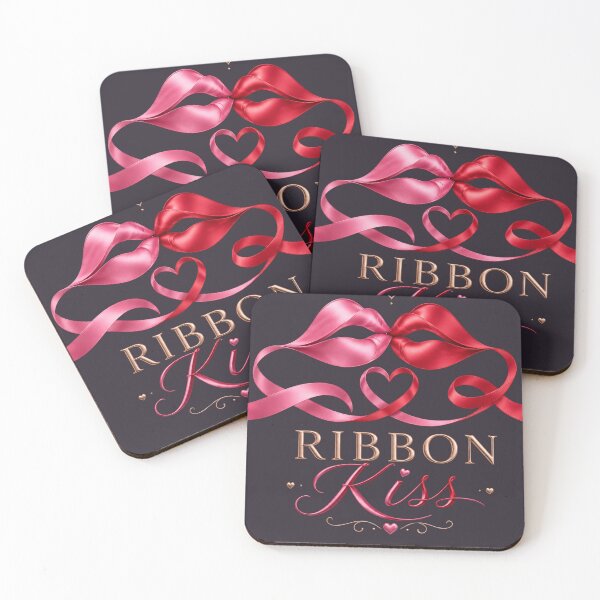Item preview, Ribbon Kiss – Flowing Ribbon Forming Two Lips, Romantic Intimacy Illustration for Couples designed and sold by JagrDesigns.