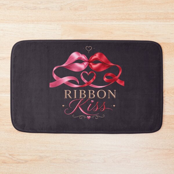 Item preview, Ribbon Kiss – Flowing Ribbon Forming Two Lips, Romantic Intimacy Illustration for Couples designed and sold by JagrDesigns.