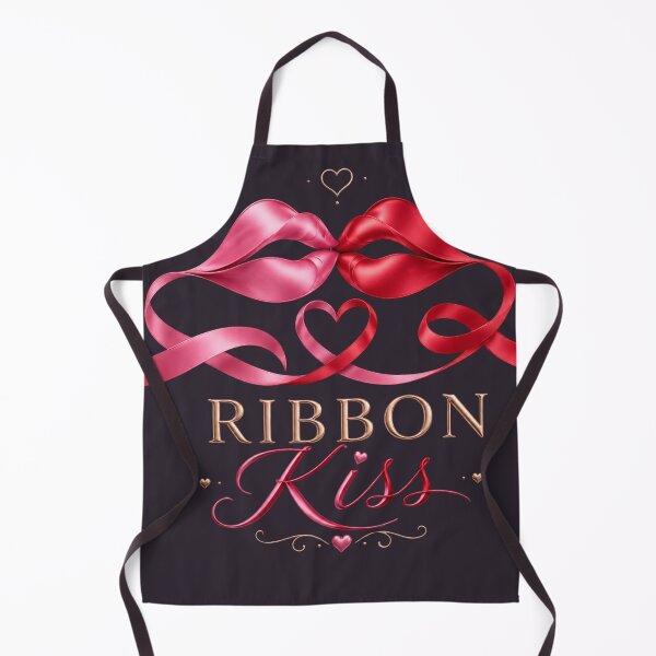 Item preview, Ribbon Kiss – Flowing Ribbon Forming Two Lips, Romantic Intimacy Illustration for Couples designed and sold by JagrDesigns.
