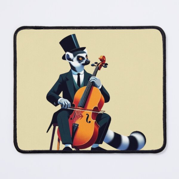 Item preview, Cello Lemur – Whimsical Classical Music Animal Design designed and sold by Dogandesighn.