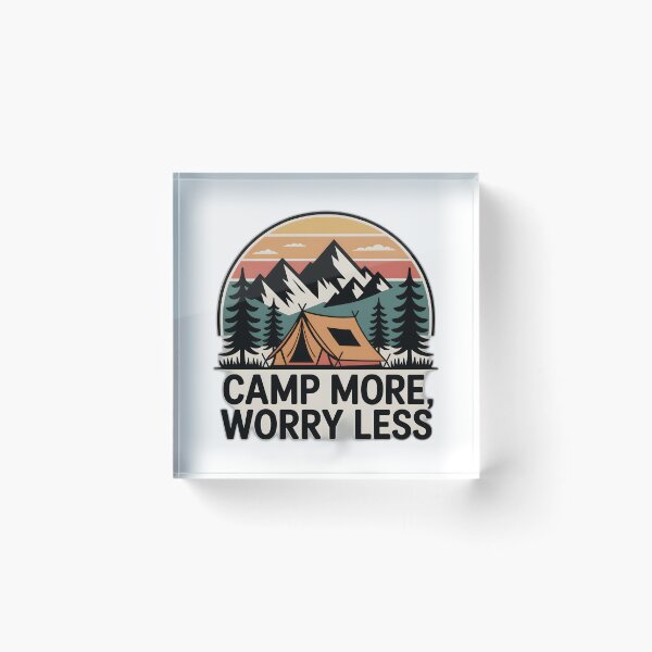 Item preview, Camp More Worry Less Vintage Camping designed and sold by SVARCreations.