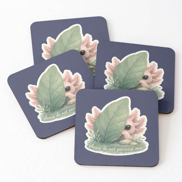 Item preview, Please Do Not Perceive Me - Shy Axolotl Indie Aesthetic, Introvert Meme Design, Cottagecore Aquarium Art designed and sold by aquaterralife.