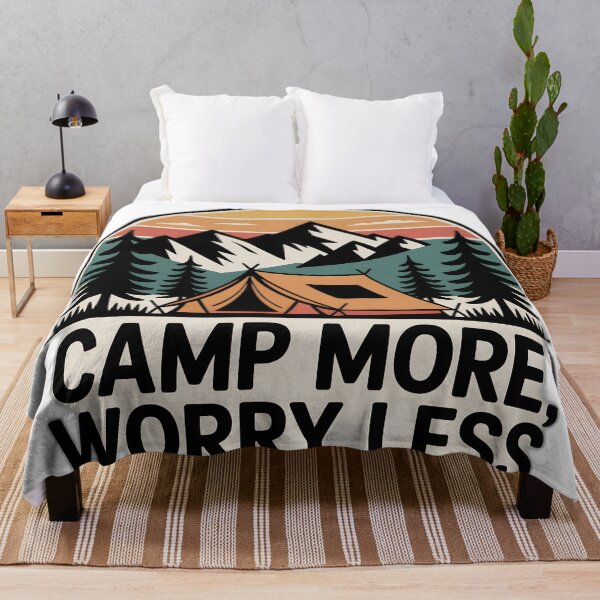 Item preview, Camp More Worry Less Vintage Camping designed and sold by SVARCreations.
