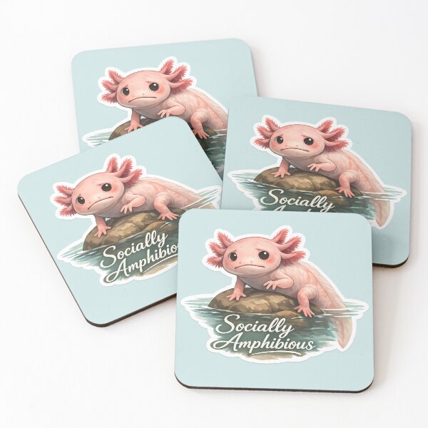 Item preview, Socially Amphibious - Relatable Introvert Meme Axolotl - Cute Indie Aquarium Animal designed and sold by aquaterralife.