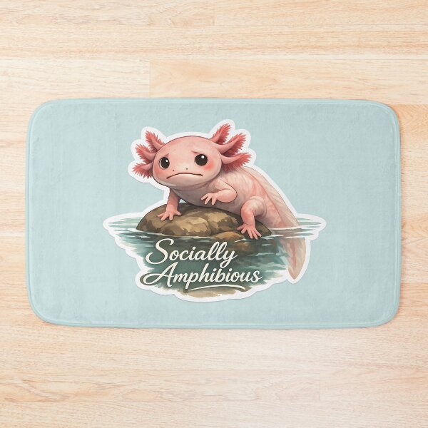Item preview, Socially Amphibious - Relatable Introvert Meme Axolotl - Cute Indie Aquarium Animal designed and sold by aquaterralife.