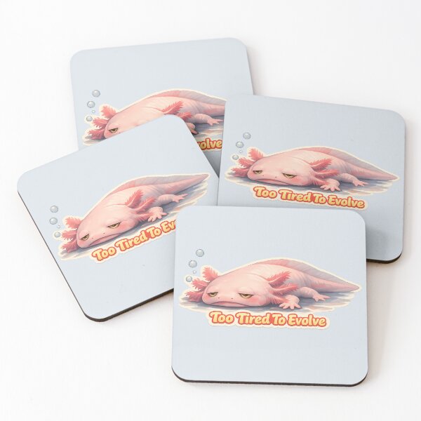 Item preview, Too Tired To Evolve - Funny Tired Axolotl Meme, Cute Indie Amphibian - Low Energy Axolotl Gift designed and sold by aquaterralife.