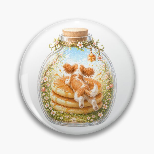 Item preview, Cavalier King Charles Spaniel Pancake Sticker – Cozy Breakfast Puppy Art designed and sold by SakuraWaStyle.