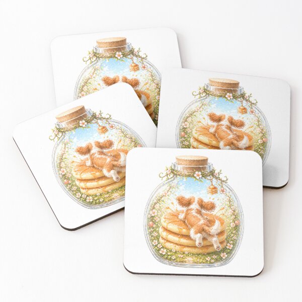Item preview, Cavalier King Charles Spaniel Pancake Sticker – Cozy Breakfast Puppy Art designed and sold by SakuraWaStyle.