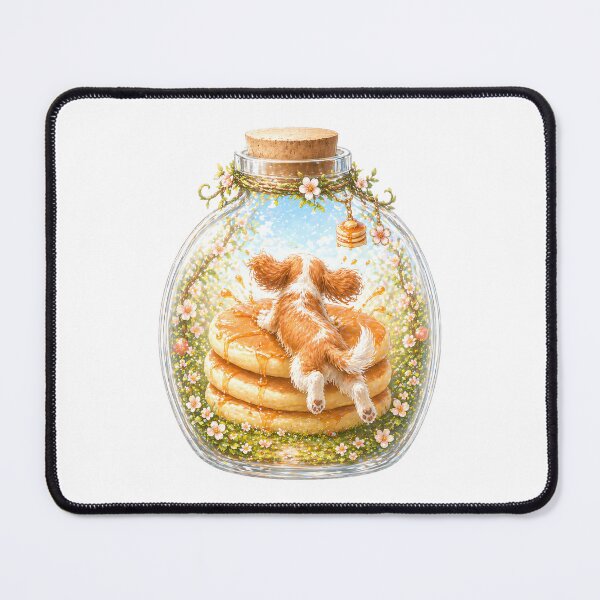 Item preview, Cavalier King Charles Spaniel Pancake Sticker – Cozy Breakfast Puppy Art designed and sold by SakuraWaStyle.