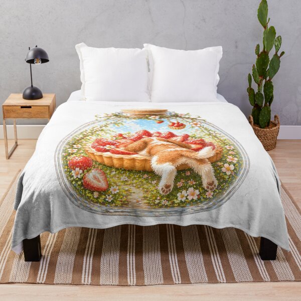 Item preview, Cavalier King Charles Spaniel Strawberry Tart Sticker – Sweet Dessert Puppy Art designed and sold by SakuraWaStyle.