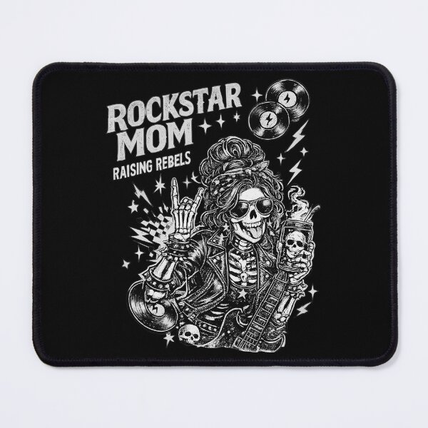 Item preview, Rockstar Mom Raising Rebels Skeleton Rock Guitar Vintage T-Shirt Design designed and sold by Teetreasure2.