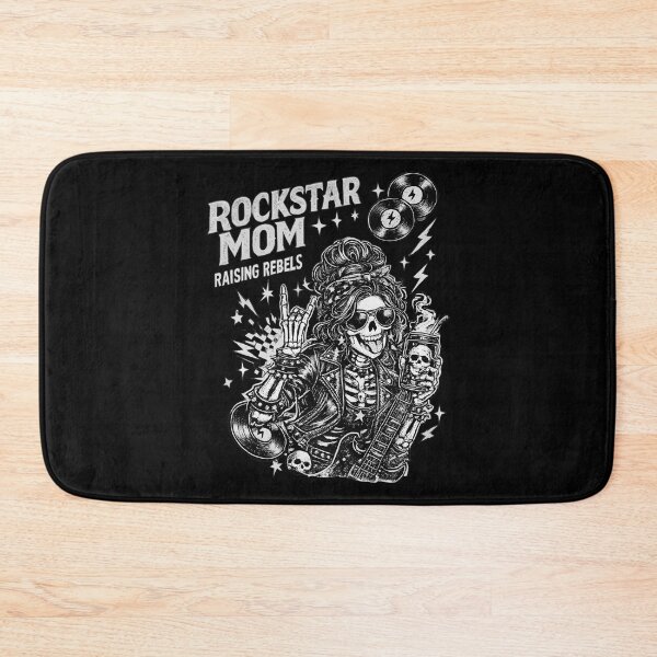 Item preview, Rockstar Mom Raising Rebels Skeleton Rock Guitar Vintage T-Shirt Design designed and sold by Teetreasure2.
