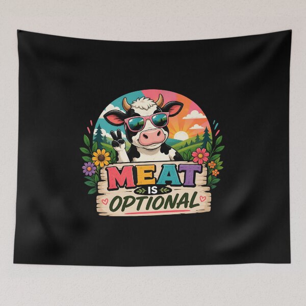 Item preview, Meat is optional happy cow designed and sold by Kordea2026.