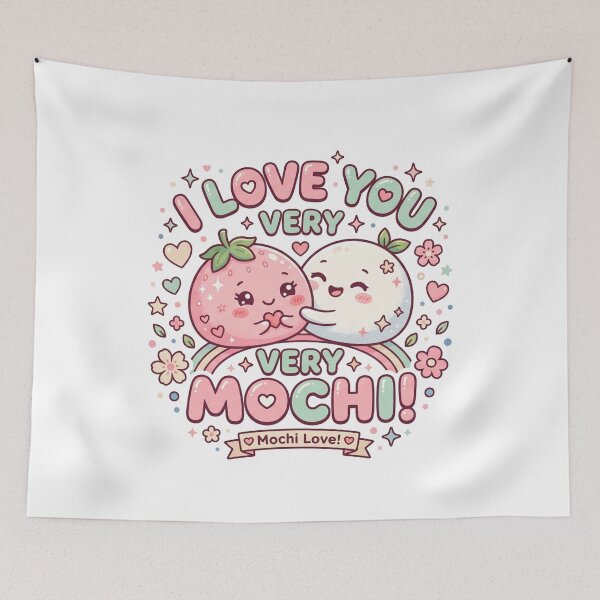 Item preview, I Love You Very Mochi – Cute Kawaii Couple  designed and sold by Shirt-Otakus.