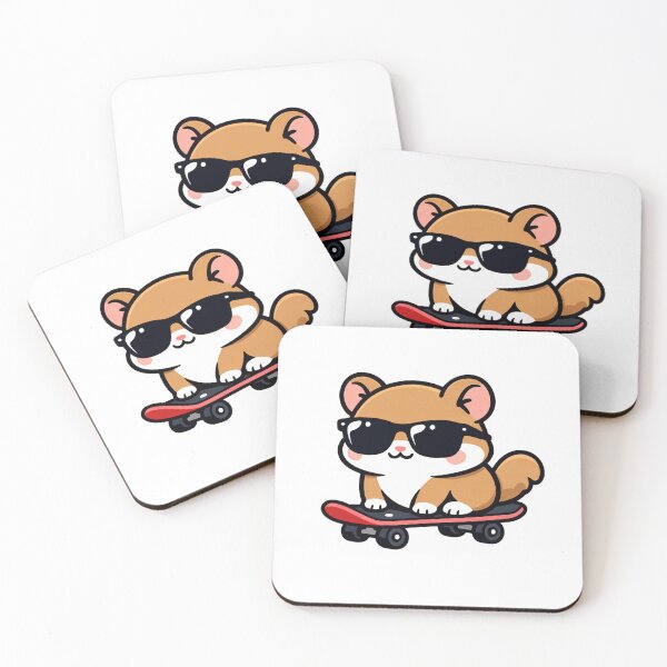 Item preview, Cool Squirrel on Skateboard Kawaii Cute Animal with Sunglasses designed and sold by Owcomm.
