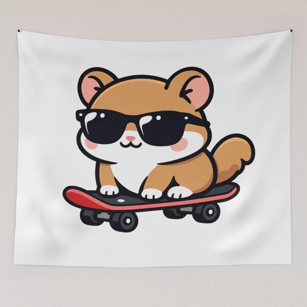 Item preview, Cool Squirrel on Skateboard Kawaii Cute Animal with Sunglasses designed and sold by Owcomm.