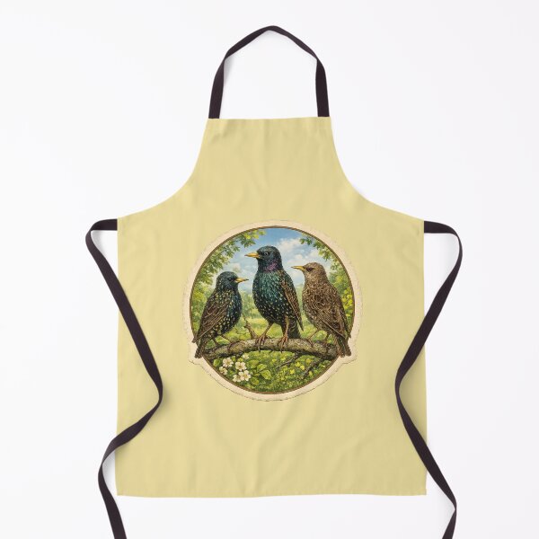 Item preview, British Starling Family Wildlife Illustration designed and sold by ChirpInc.