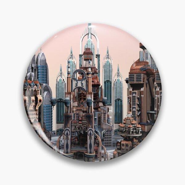 Item preview, Futuristic Fantasy City Sci Fi Skyline Art designed and sold by Vac1.