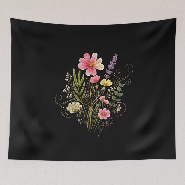Item preview, Midnight Wildflower Bouquet Botanical Vintage Floral Design designed and sold by myfunnyshirt.
