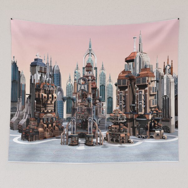 Item preview, Futuristic Fantasy City Sci Fi Skyline Art designed and sold by Vac1.
