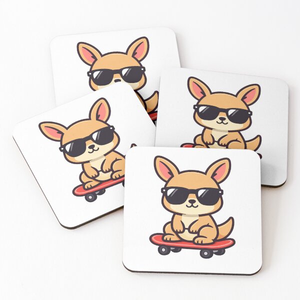Item preview, Cool Kangaroo on Skateboard Cute Animal with Sunglasses designed and sold by Owcomm.