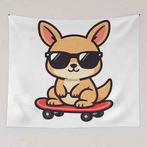 Item preview, Cool Kangaroo on Skateboard Cute Animal with Sunglasses designed and sold by Owcomm.