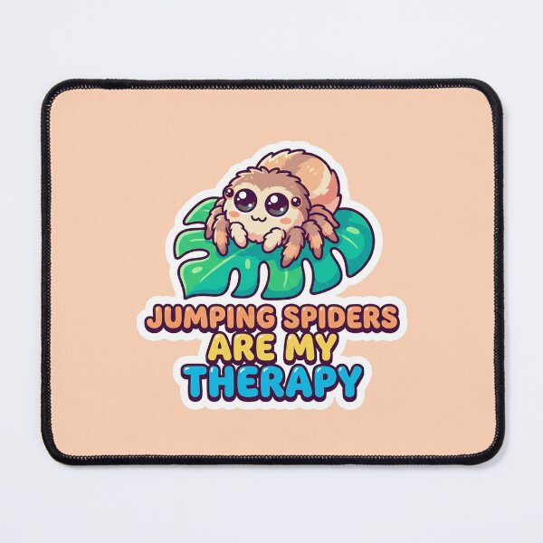 Item preview, Jumping Spiders Are My Therapy — Cute Kawaii Arachnid designed and sold by quackynaut.