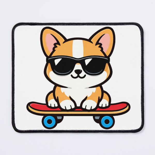 Item preview, Cool Corgi on Skateboard Wearing Sunglasses Cute Dog Cartoon designed and sold by Owcomm.