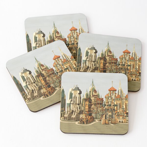 Item preview, Futuristic Fantasy City Sci Fi Skyline Art designed and sold by Vac1.
