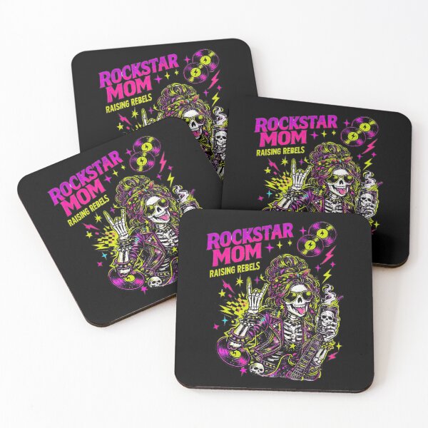 Item preview, Rockstar Mom Raising Rebels Skeleton Rock Guitar Vintage T-Shirt Design designed and sold by Teetreasure2.
