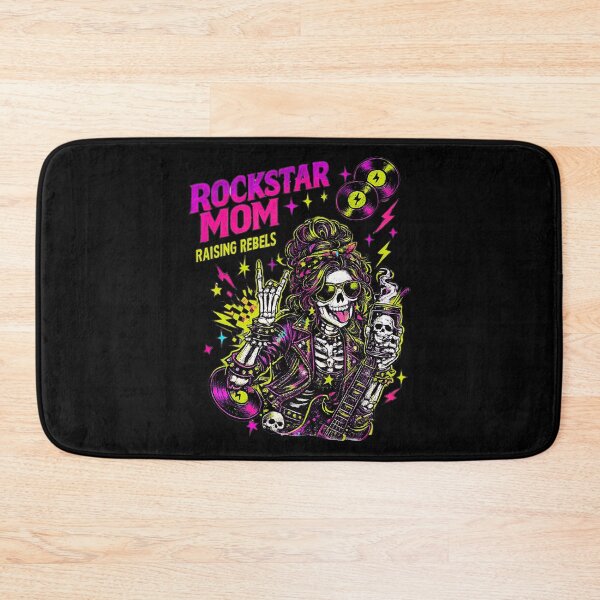 Item preview, Rockstar Mom Raising Rebels Skeleton Rock Guitar Vintage T-Shirt Design designed and sold by Teetreasure2.